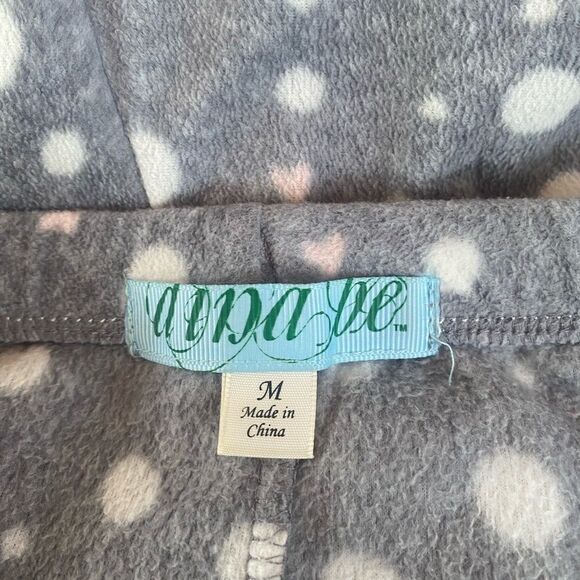Dina Be SZ M grey polka dot fleece shorts - Picture 3 of 3